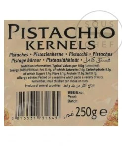 Natco Pistachio Kernels 250g Ingredients