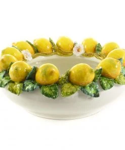 Ceramiche Toscane Handmade Tuscan Lemon Bowl 35cm Tableware