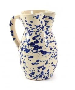 Puglia Handmade Tableware Puglia Blue Splatter Pitcher
