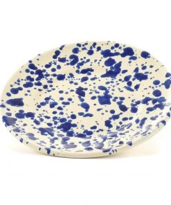 Puglia Handmade Tableware Puglia Blue Splatter Side Plate 19cm