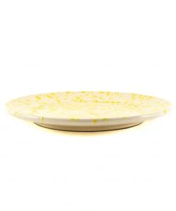 Puglia Handmade Tableware Puglia Yellow Splatter Dinner Plate 27cm