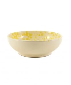 Puglia Handmade Tableware Puglia Yellow Splatter Bowl 19cm