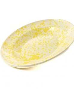 Puglia Handmade Tableware Puglia Yellow Splatter Pasta Bowl 29cm