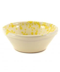 Puglia Handmade Tableware Puglia Yellow Splatter Bowl 12cm