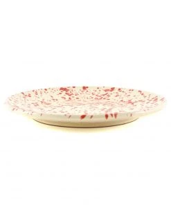Puglia Handmade Tableware Puglia Red Splatter Dinner Plate 27cm
