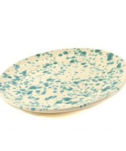 Puglia Handmade Puglia Aquamarine Splatter Dinner Plate 27cm