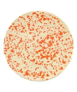 Puglia Handmade Tableware Puglia Orange Splatter Dinner Plate 27cm