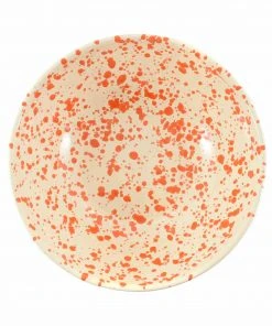 Puglia Handmade Puglia Orange Splatter Large Salad Bowl 28cm