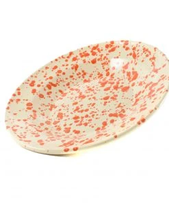 Puglia Handmade Tableware Puglia Orange Splatter Pasta Bowl 29cm
