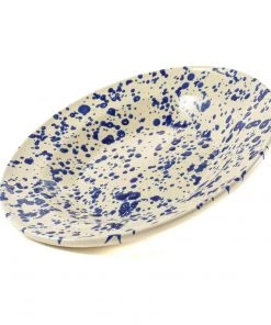 Puglia Handmade Tableware Puglia Blue Splatter Pasta Bowl 29cm