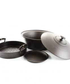 Netherton Foundry Spun Iron Stovetop Smoker & Casserole Set