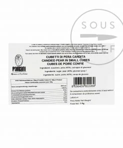 Pariani Candied Pear In Small Cubes 1kg Ingredients