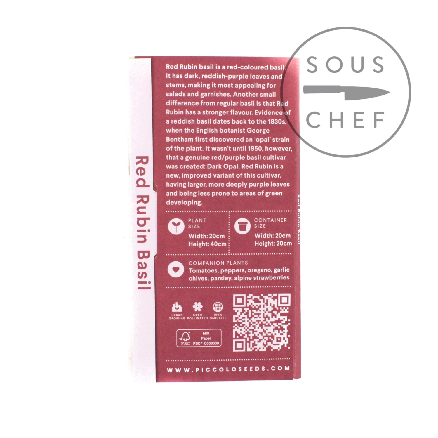 Ingredients Piccolo Red Rubin Basil Seeds 4 Ingredients Piccolo Red Rubin Basil Seeds