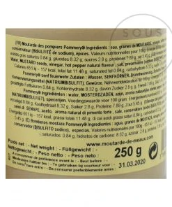 Pommery Firemen's Mustard 250g Ingredients