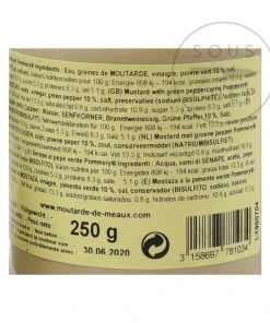 Ingredients Pommery Green Peppercorn Mustard 250g
