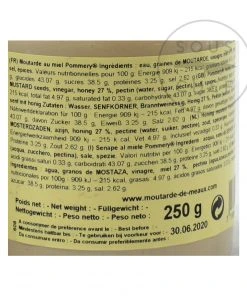 Ingredients Pommery Honey Mustard 250g
