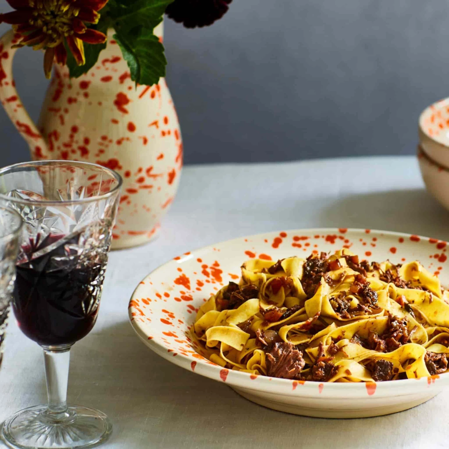 Puglia Handmade Tableware Puglia Orange Splatter Pitcher 6 Puglia Handmade Tableware Puglia Orange Splatter Pitcher