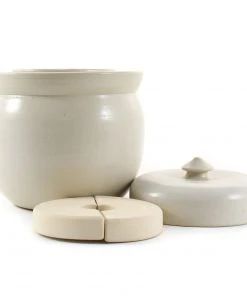 Sauerkraut Pots Handmade Stoneware Fermenting Crock In White 2 Litre 7 Sauerkraut Pots Handmade Stoneware Fermenting Crock In White 2 Litre