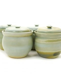 Sauerkraut Pots Handmade Stoneware Fermenting Crock In Blue 2 Litre Cookware