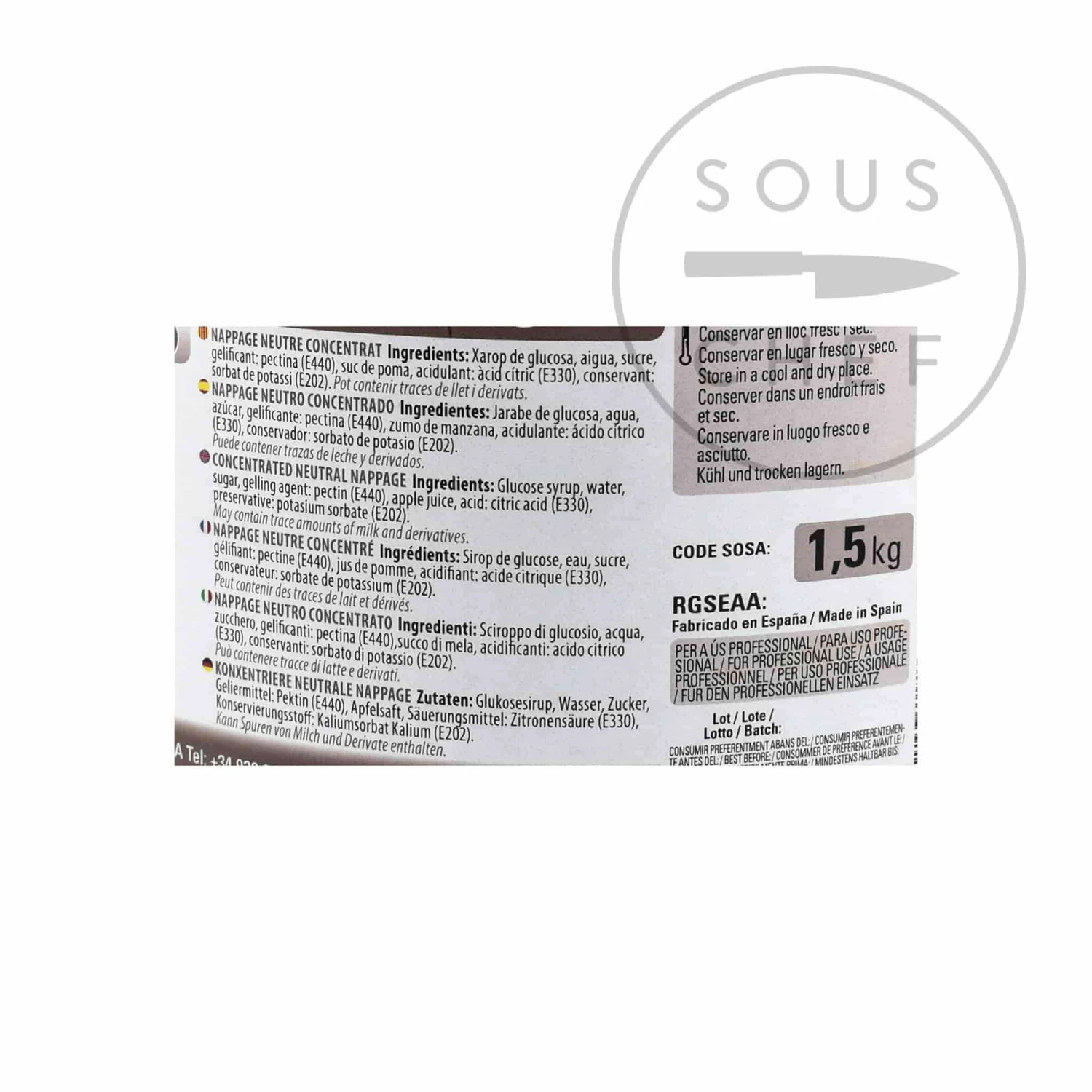 Sosa Concentrated Neutral Nappage 1.5kg 4 Sosa Concentrated Neutral Nappage 1.5kg