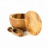 Naturally Med Olive Wood Salt Pot And Scoop Set Tableware