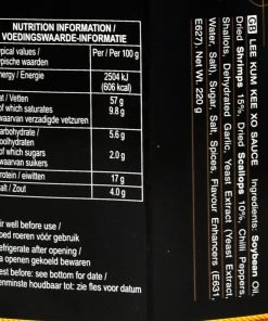 Lee Kum Kee XO Sauce 220g Ingredients