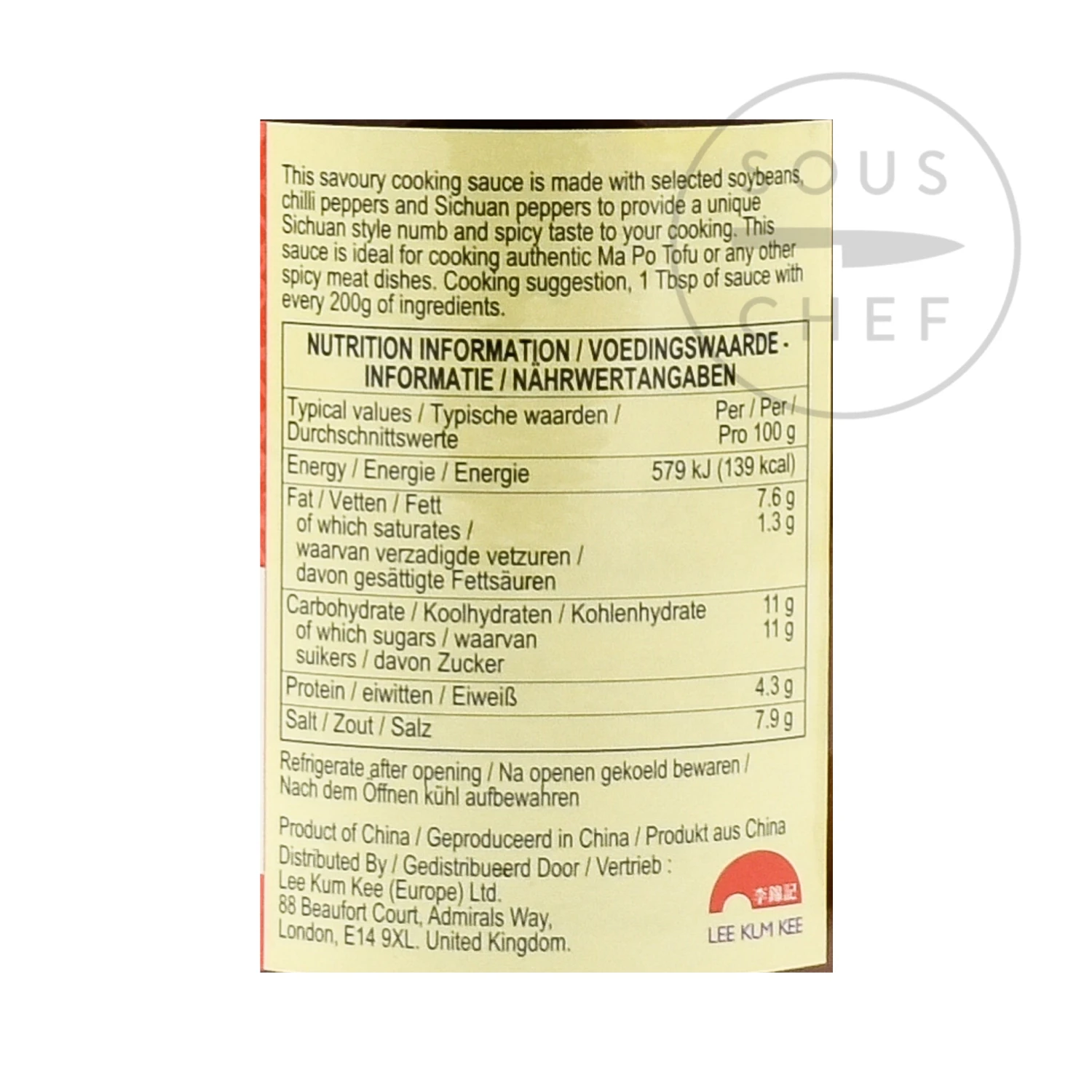 Lee Kum Kee Spicy Bean Sauce Ma Po 340g Ingredients 5 Lee Kum Kee Spicy Bean Sauce Ma Po 340g Ingredients