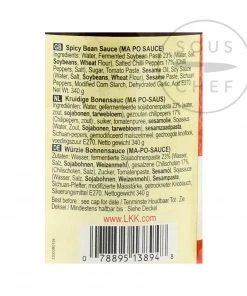 Lee Kum Kee Spicy Bean Sauce Ma Po 340g Ingredients