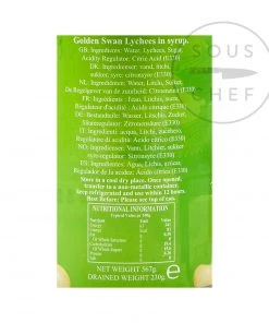 Golden Swan Lychee 565g Ingredients