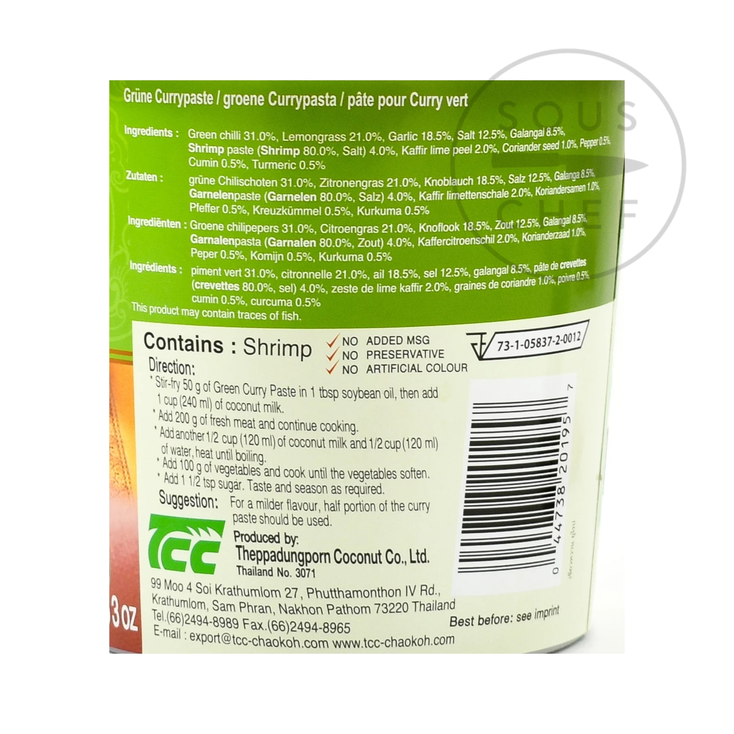 Ingredients Mae Ploy Green Curry Paste 1kg 4 Ingredients Mae Ploy Green Curry Paste 1kg