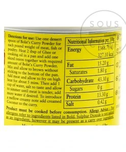 Ingredients Bolst's Curry Powder Mild 100g