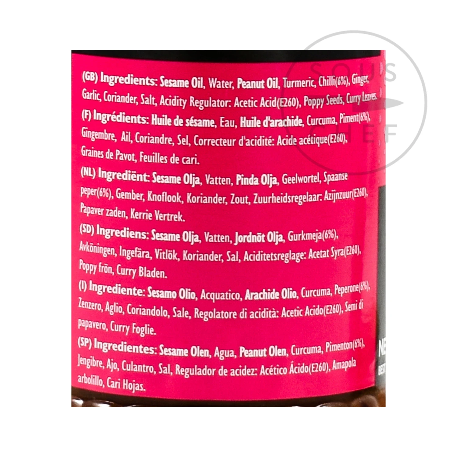 Bolst's Curry Paste Hot 280g Ingredients 5 Bolst's Curry Paste Hot 280g Ingredients