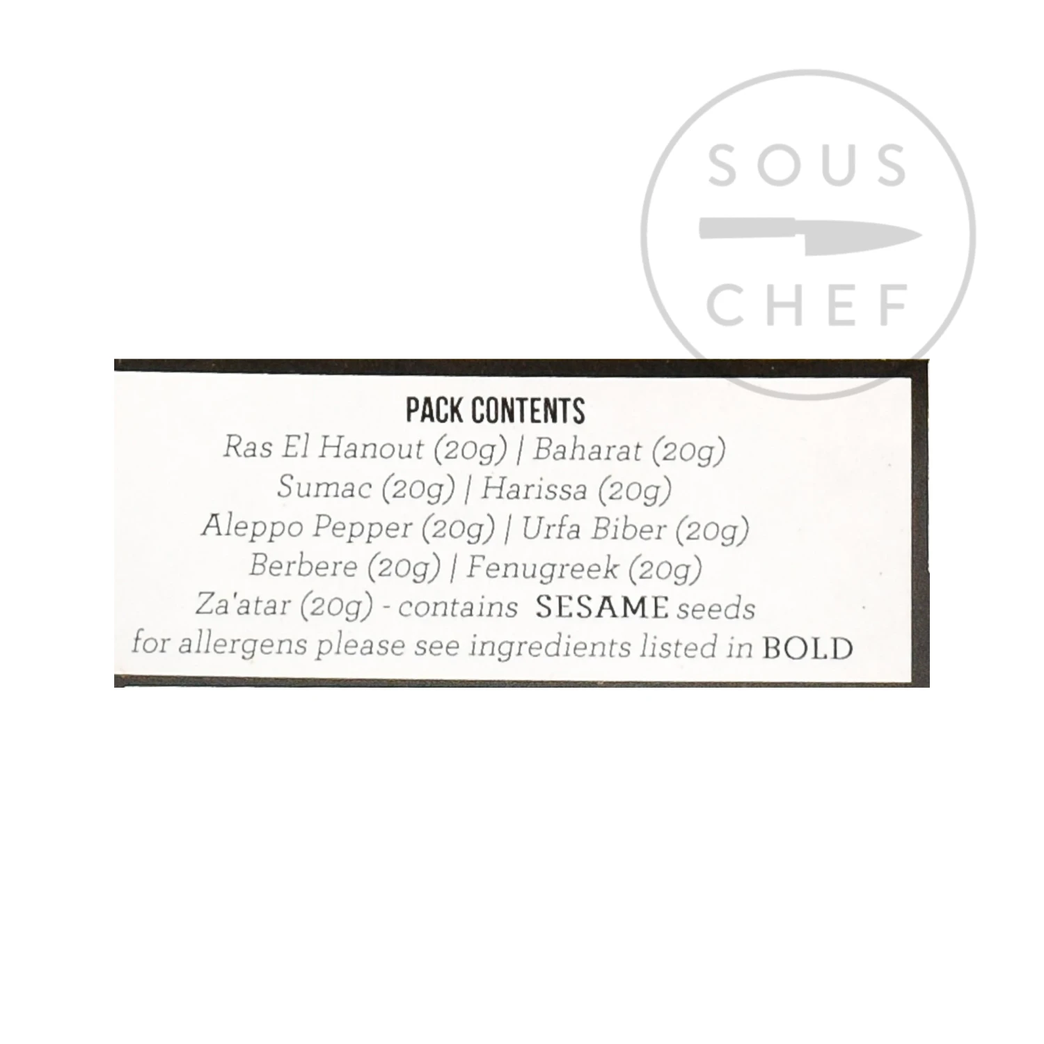 Spice Kitchen African & Middle Eastern Spice Tin Ingredients 6 Spice Kitchen African & Middle Eastern Spice Tin Ingredients