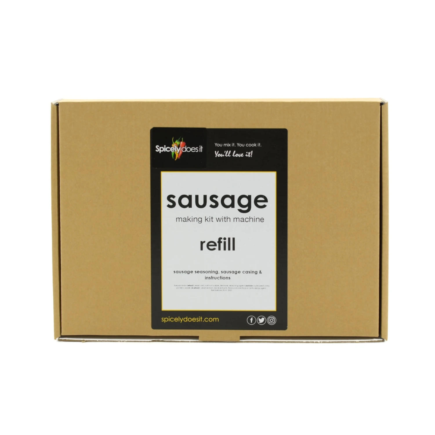 Spicely Does It Ingredients Sausage Making Kit - Refill Pack 3 Spicely Does It Ingredients Sausage Making Kit - Refill Pack