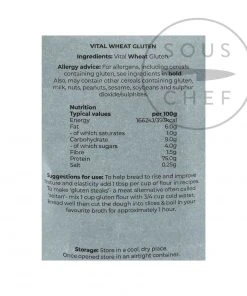 Ingredients Vital Wheat Gluten Flour - Seitan Flour 500g