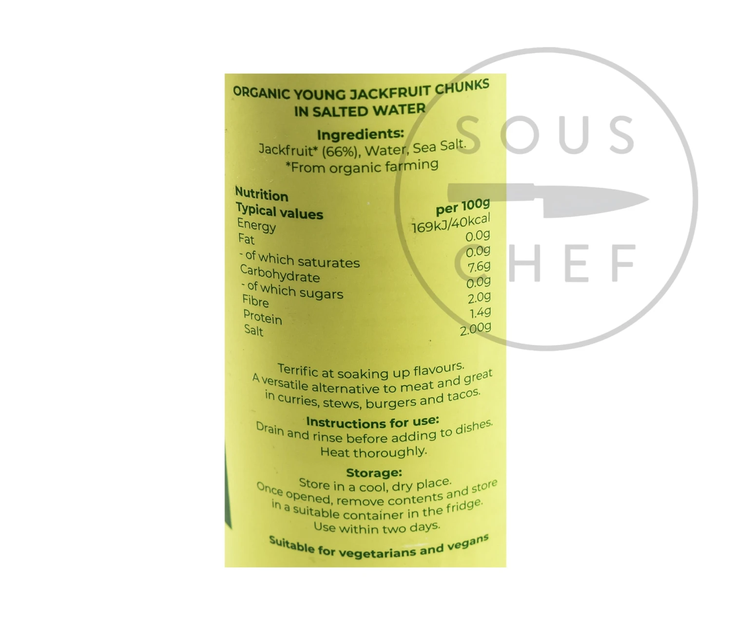 Suma Organic Jackfruit Chunks 400g Ingredients 4 Suma Organic Jackfruit Chunks 400g Ingredients