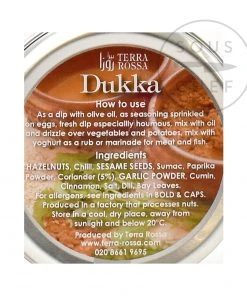 Terra Rossa Dukka 40g Ingredients