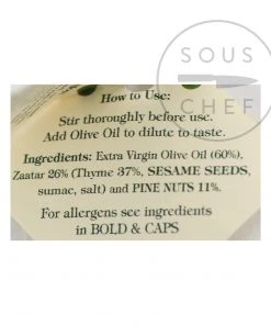 Terra Rossa Zaatar & Pine Nut Sauce 170g Ingredients