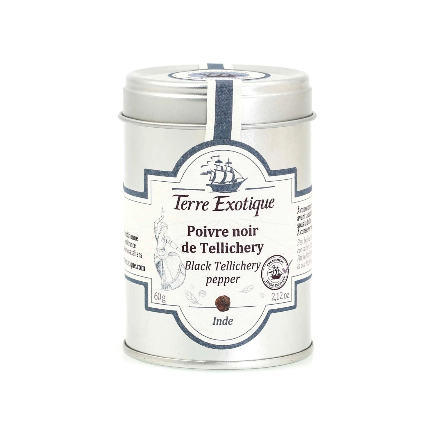 Terre Exotique Black Tellichery Pepper 60g Ingredients 3 Terre Exotique Black Tellichery Pepper 60g Ingredients