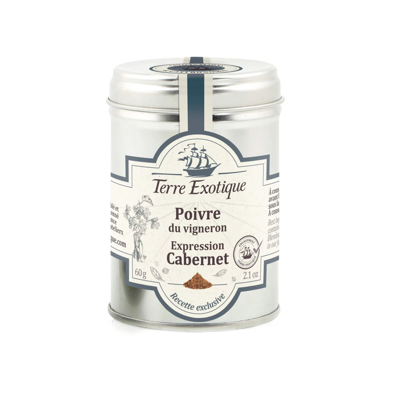 Ingredients Terre Exotique Winemakers Pepper Blend Cabernet 60g 3 Ingredients Terre Exotique Winemakers Pepper Blend Cabernet 60g