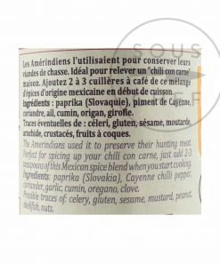 Terre Exotique Tex Mex Spice Blend 60g Ingredients