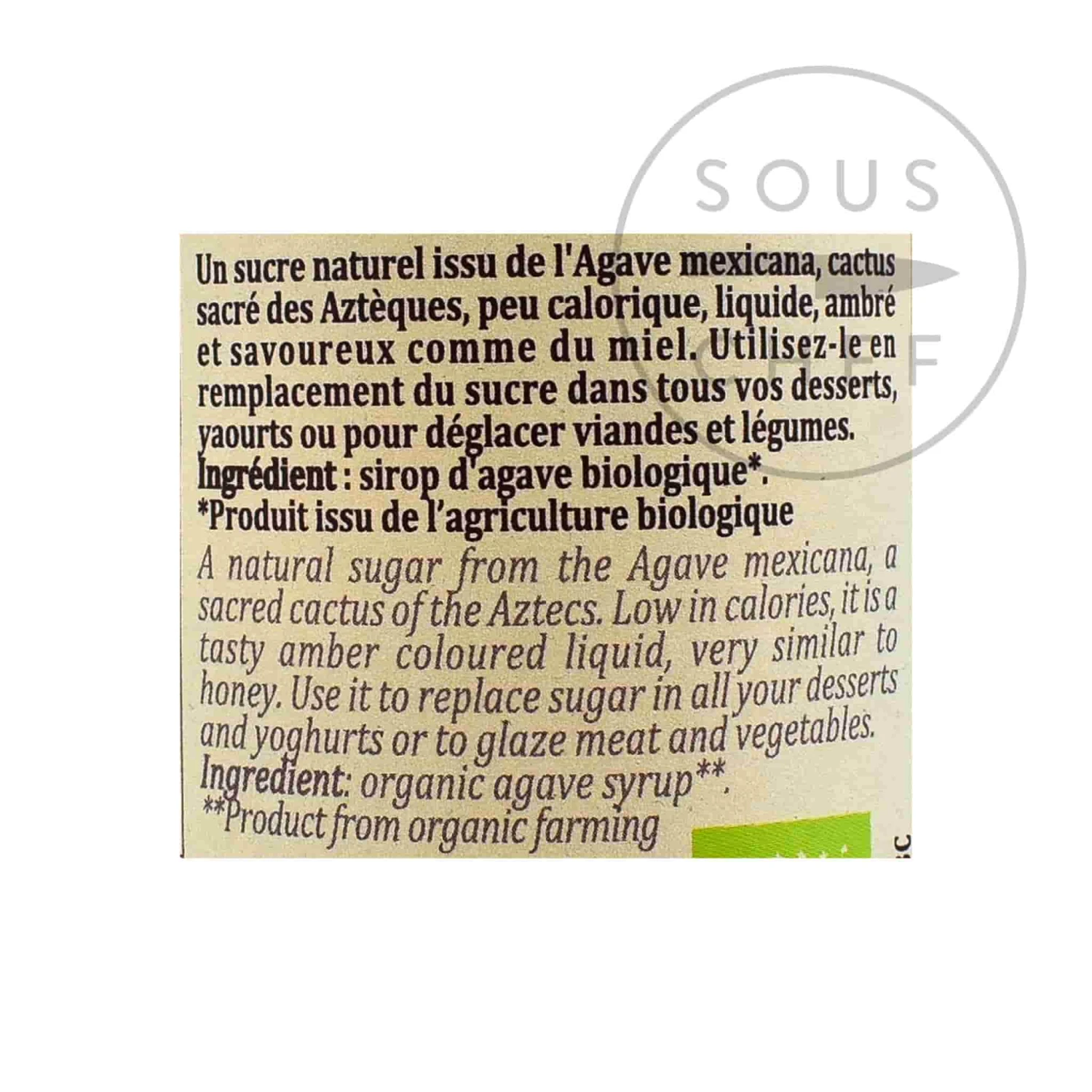 Ingredients Terre Exotique Organic Agave Syrup 250ml 4 Ingredients Terre Exotique Organic Agave Syrup 250ml