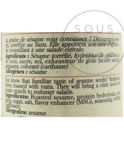 Terre Exotique Sesame Seeds With Yuzu 50g Ingredients