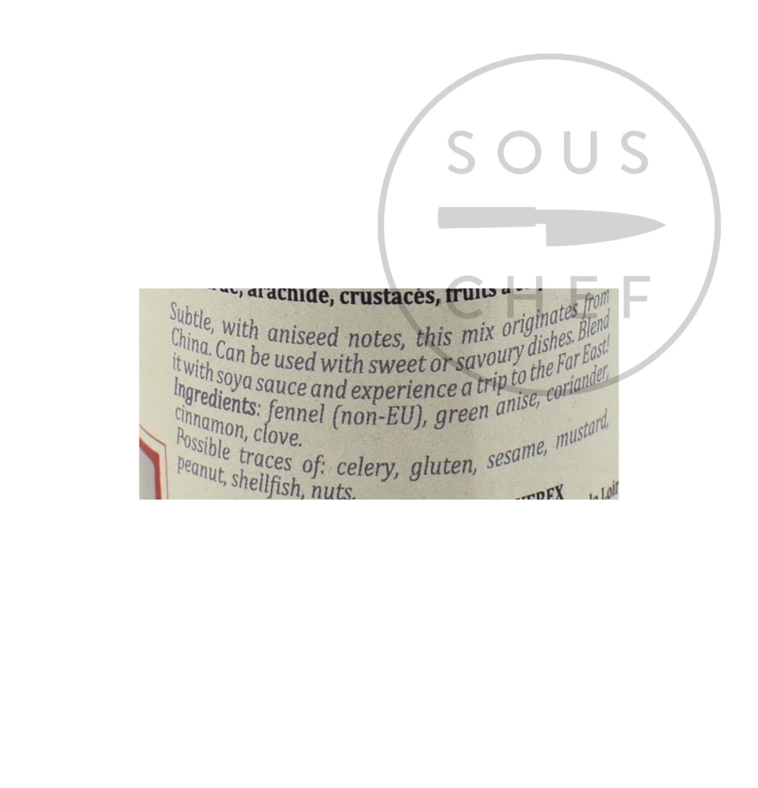 Terre Exotique Five Spice Blend 60g Ingredients 5 Terre Exotique Five Spice Blend 60g Ingredients