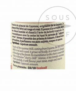 Ingredients Terre Exotique Wiri Wiri Chilli Pepper 20g