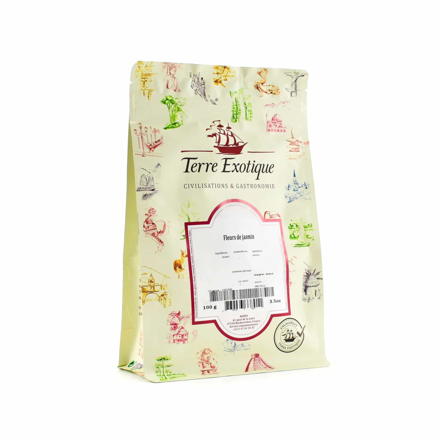 Terre Exotique Dried Jasmine Flowers 100g Ingredients 3 Terre Exotique Dried Jasmine Flowers 100g Ingredients