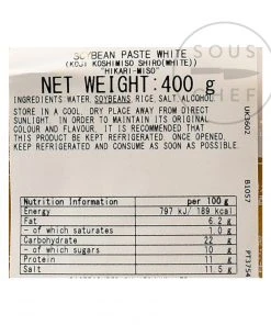 Hikari White Miso 400g Ingredients
