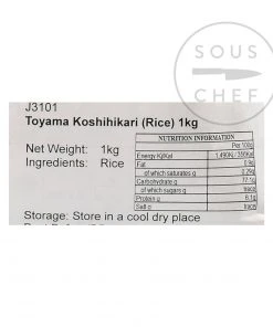Ingredients Toyama Koshihikari Japanese Grown Rice 1kg