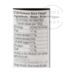 Rinkosan Black Vinegar 360ml Ingredients