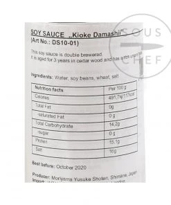 Ingredients Artisan Soy Sauce - Kioke Damashii 3 Yr Old 150ml